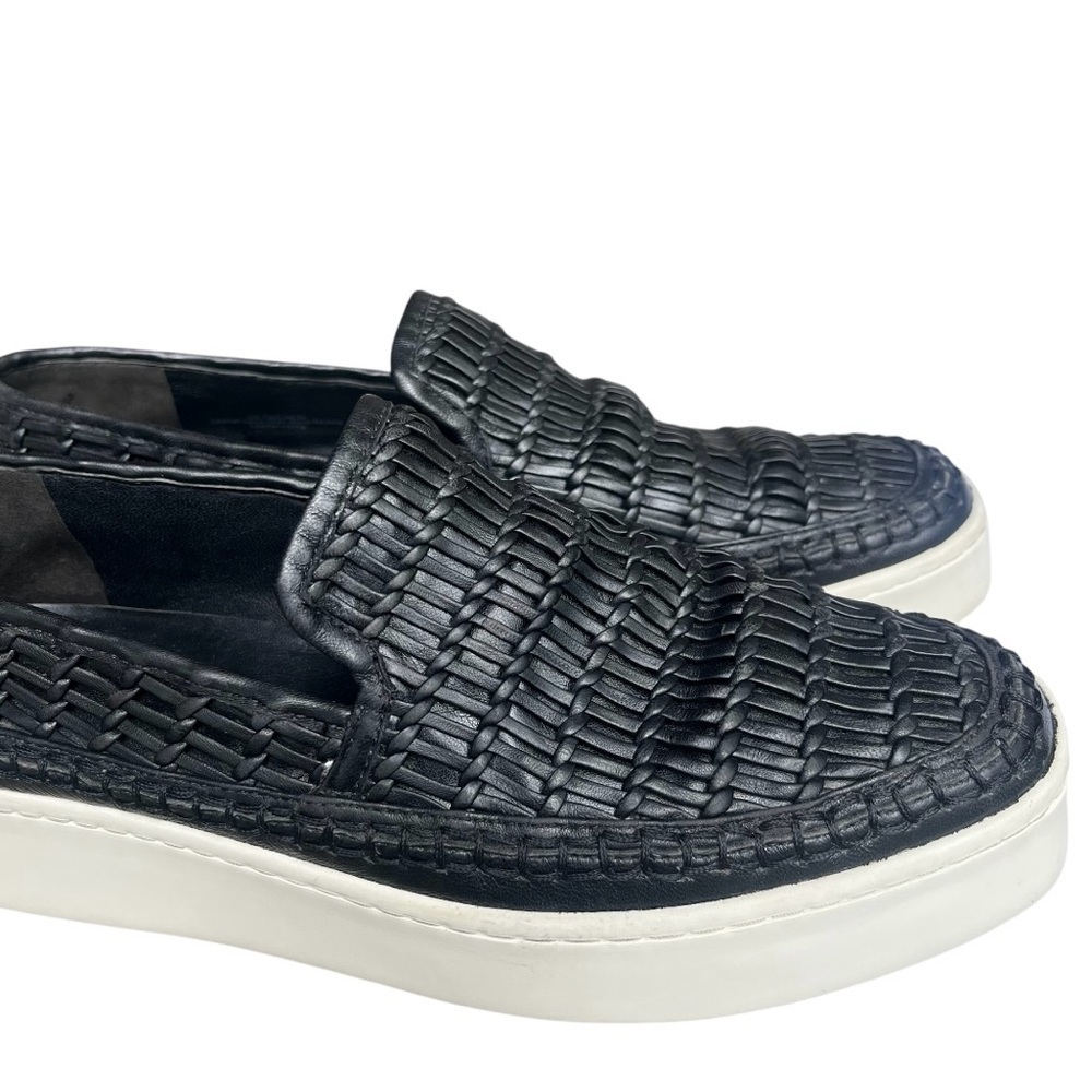 Vince Stafford Black Leather Flatform Sneakers Size 7 - Picture 9 of 11